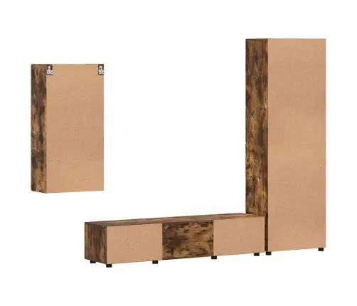 Tv Spintelių Komplektas Rūkyta Ąžuolas Apdirbta Mediena