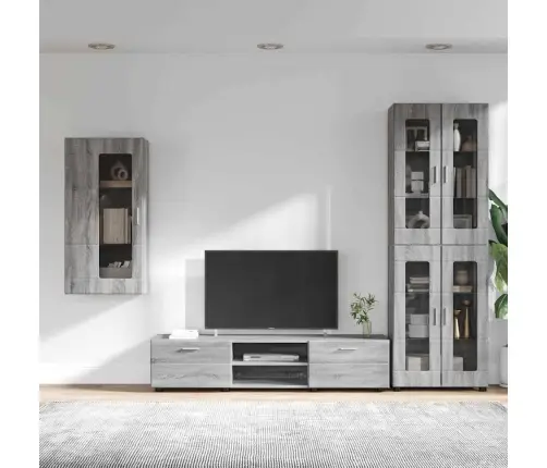 Tv Skapīšu Komplekts Ar Plauktu Pelēks Sonoma Inženierijas Koks Vidaxl