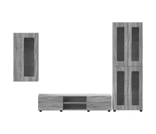 Tv Skapīšu Komplekts Ar Plauktu Pelēks Sonoma Inženierijas Koks Vidaxl