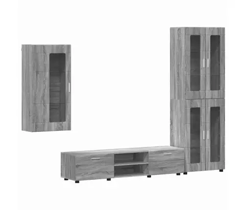 Tv Skapīšu Komplekts Ar Plauktu Pelēks Sonoma Inženierijas Koks Vidaxl