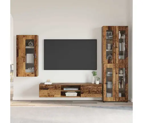 Tv Skapīšu Komplekts Ar Atvilktni Vecs Koks Inženierijas Koks Vidaxl