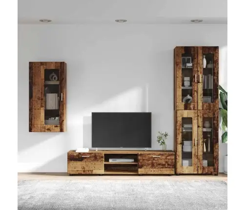 Tv Skapīšu Komplekts Ar Atvilktni Vecs Koks Inženierijas Koks Vidaxl