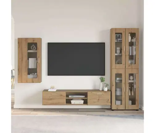 Tv Skapīšu Komplekts Ar Durvīm Artisānā Ozols Inženierijas Koks Vidaxl