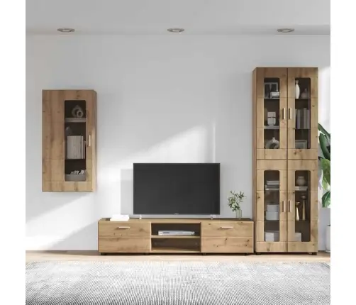 Tv Skapīšu Komplekts Ar Durvīm Artisānā Ozols Inženierijas Koks Vidaxl