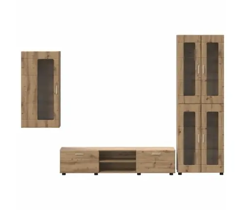 Tv Skapīšu Komplekts Ar Durvīm Artisānā Ozols Inženierijas Koks Vidaxl