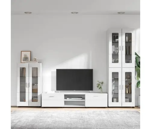 Tv Skapīšu Komplekts Ar Atvilktni Balts Inženierijas Koks Vidaxl