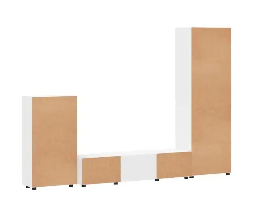 Tv Skapīšu Komplekts Ar Atvilktni Balts Inženierijas Koks Vidaxl