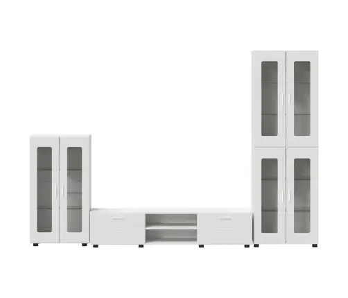 Tv Skapīšu Komplekts Ar Atvilktni Balts Inženierijas Koks Vidaxl