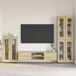 Tv Skapīšu Komplekts Ar Plauktu Sonoma Ozols Inženierijas Koks Vidaxl