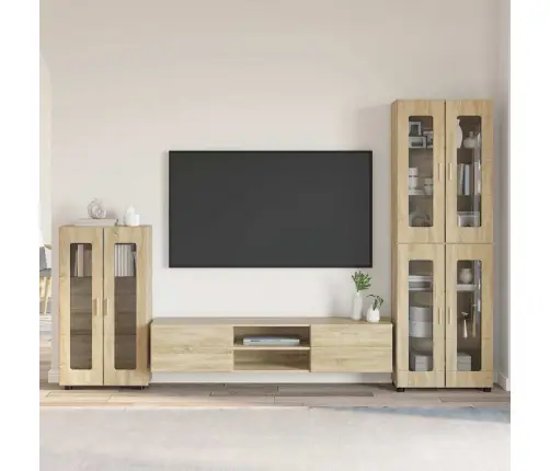 Tv Skapīšu Komplekts Ar Plauktu Sonoma Ozols Inženierijas Koks Vidaxl