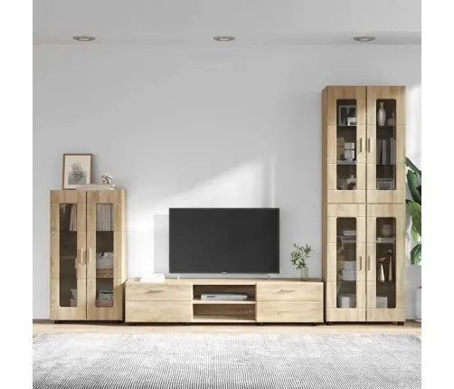 Tv Skapīšu Komplekts Ar Plauktu Sonoma Ozols Inženierijas Koks Vidaxl