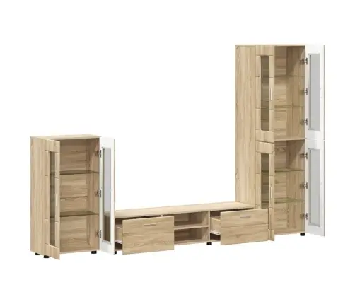 Tv Skapīšu Komplekts Ar Plauktu Sonoma Ozols Inženierijas Koks Vidaxl