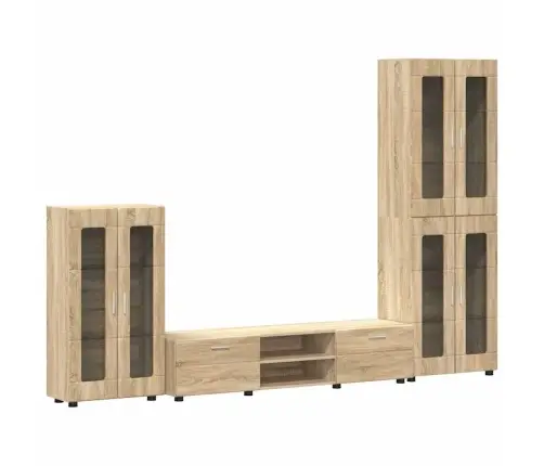Tv Skapīšu Komplekts Ar Plauktu Sonoma Ozols Inženierijas Koks Vidaxl