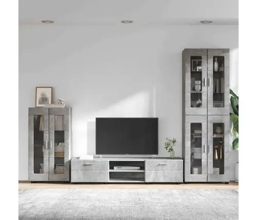 Tv Skapīšu Komplekts Ar Plauktu Betona Pelēks Inženierijas Koks Vidaxl
