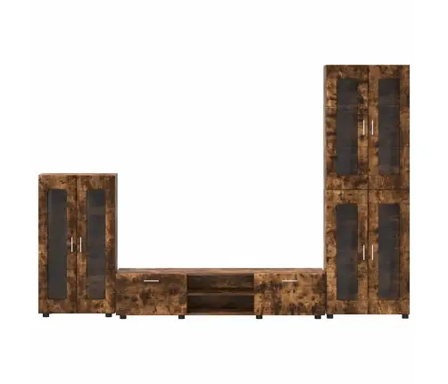 Tv Spintelių Komplektas Rūkyta Ąžuolas Apdirbta Mediena