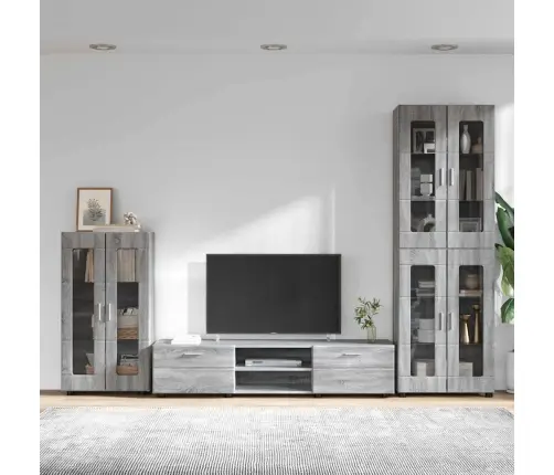 Tv Skapīšu Komplekts Ar Plauktu Pelēks Sonoma Inženierijas Koks Vidaxl