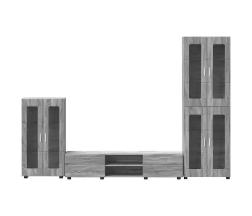 Tv Skapīšu Komplekts Ar Plauktu Pelēks Sonoma Inženierijas Koks Vidaxl