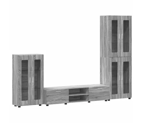 Tv Skapīšu Komplekts Ar Plauktu Pelēks Sonoma Inženierijas Koks Vidaxl