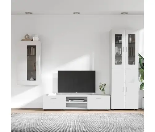 Tv Skapīšu Komplekts Ar Atvilktni Balts Inženierijas Koks Vidaxl