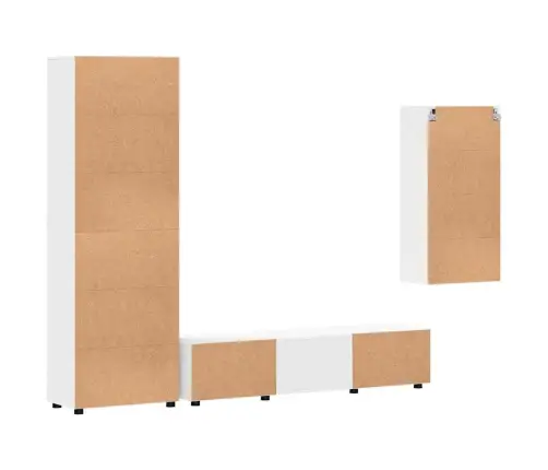 Tv Skapīšu Komplekts Ar Atvilktni Balts Inženierijas Koks Vidaxl