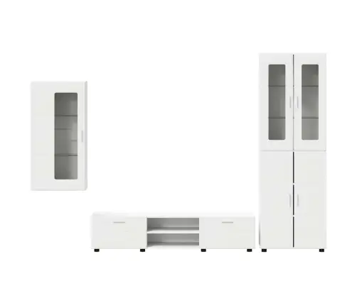 Tv Skapīšu Komplekts Ar Atvilktni Balts Inženierijas Koks Vidaxl