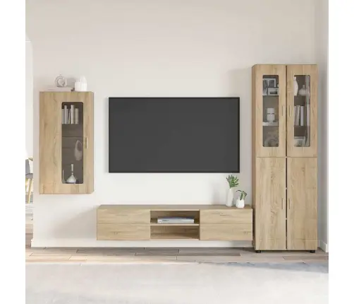 Tv Spintelių Komplektas Sonoma Ąžuolas Apdirbta Mediena