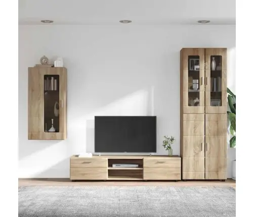 Tv Spintelių Komplektas Sonoma Ąžuolas Apdirbta Mediena