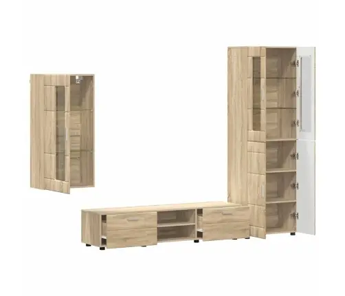 Tv Spintelių Komplektas Sonoma Ąžuolas Apdirbta Mediena