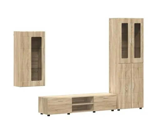 Tv Spintelių Komplektas Sonoma Ąžuolas Apdirbta Mediena