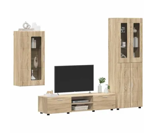 Tv Spintelių Komplektas Sonoma Ąžuolas Apdirbta Mediena