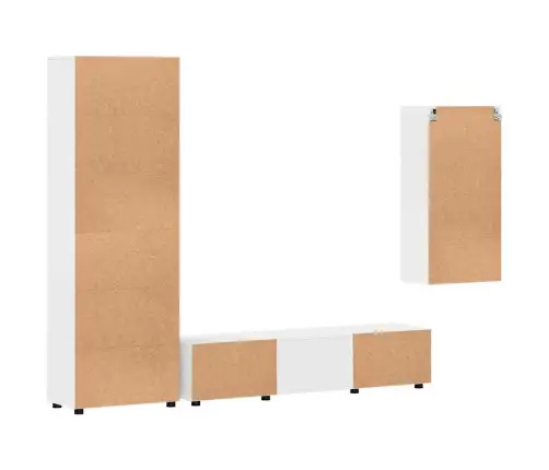 Tv Skapīšu Komplekts Ar Atvilktni Augsta Spīduma Baltā Krāsa Vidaxl