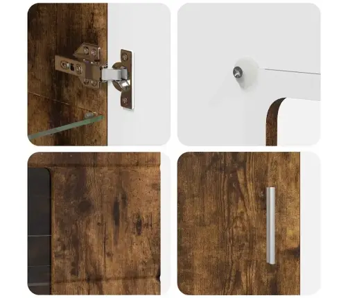 Tv Skapīšu Komplekts Ar Plauktu Dūmaka Ozols Inženierijas Koks Vidaxl