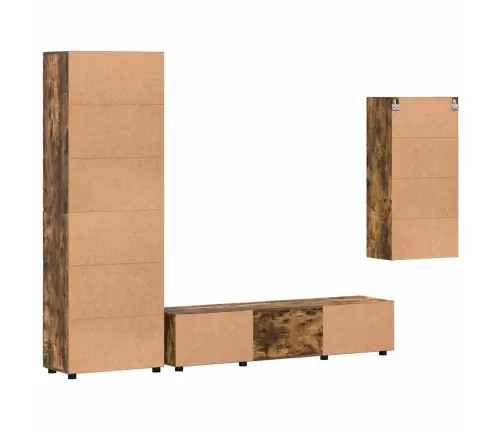Tv Skapīšu Komplekts Ar Plauktu Dūmaka Ozols Inženierijas Koks Vidaxl