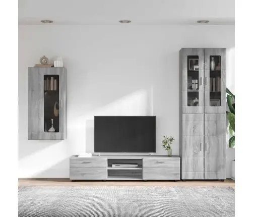 Tv Spintelių Komplektas Pilkas Sonoma Apdirbta Mediena