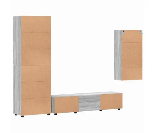 Tv Spintelių Komplektas Pilkas Sonoma Apdirbta Mediena