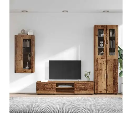 Tv Skapīšu Komplekts Ar Atvilktni Vecs Koks Inženierijas Koks Vidaxl