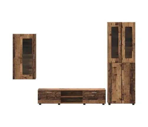 Tv Skapīšu Komplekts Ar Atvilktni Vecs Koks Inženierijas Koks Vidaxl