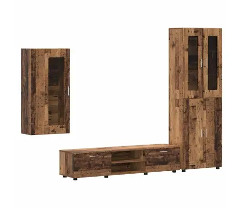 Tv Skapīšu Komplekts Ar Atvilktni Vecs Koks Inženierijas Koks Vidaxl