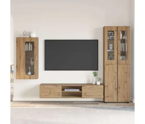 Tv Skapīšu Komplekts Ar Durvīm Artisānā Ozols Inženierijas Koks Vidaxl