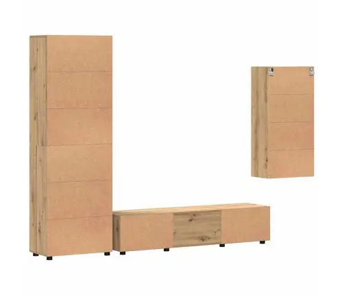 Tv Skapīšu Komplekts Ar Durvīm Artisānā Ozols Inženierijas Koks Vidaxl