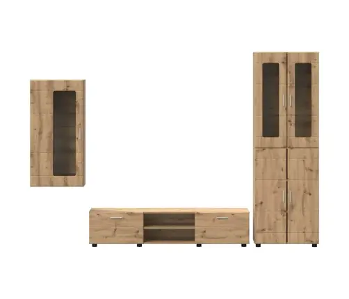 Tv Skapīšu Komplekts Ar Durvīm Artisānā Ozols Inženierijas Koks Vidaxl