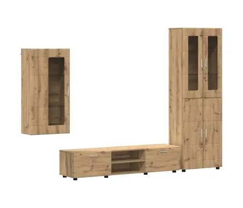 Tv Skapīšu Komplekts Ar Durvīm Artisānā Ozols Inženierijas Koks Vidaxl