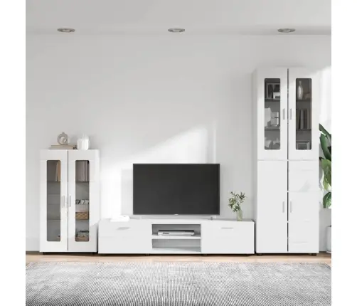 Tv Skapīšu Komplekts Ar Atvilktni Balts Inženierijas Koks Vidaxl