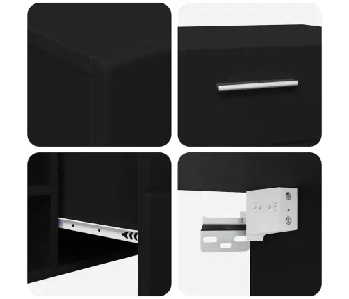 Tv Skapīšu Komplekts Ar Atvilktni Melna Inženierijas Koks Vidaxl