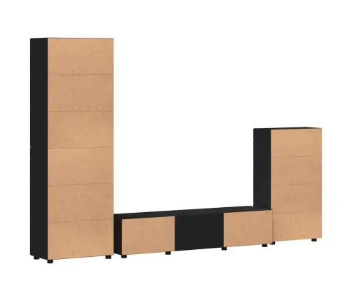 Tv Skapīšu Komplekts Ar Atvilktni Melna Inženierijas Koks Vidaxl