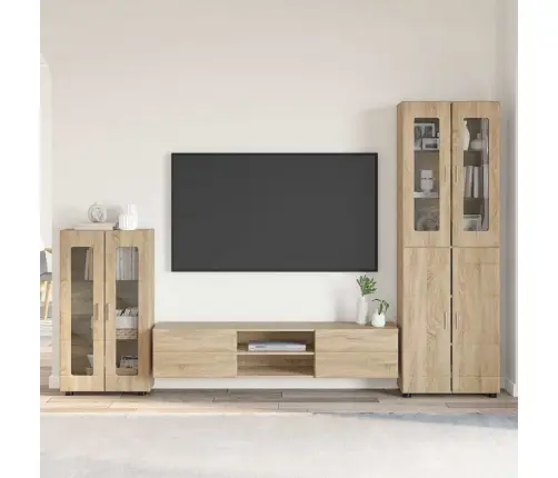 Tv Spintelių Komplektas Sonoma Ąžuolas Apdirbta Mediena