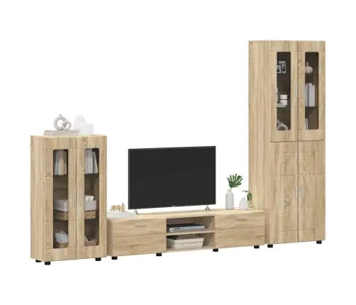 Tv Spintelių Komplektas Sonoma Ąžuolas Apdirbta Mediena