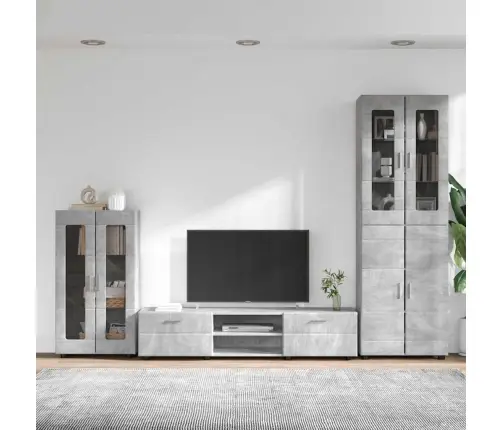 Tv Skapīšu Komplekts Ar Plauktu Betona Pelēks Inženierijas Koks Vidaxl