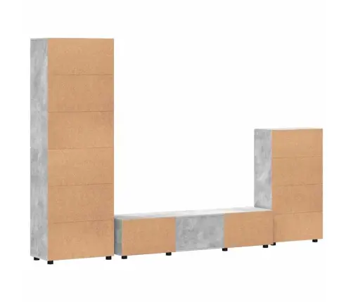 Tv Skapīšu Komplekts Ar Plauktu Betona Pelēks Inženierijas Koks Vidaxl