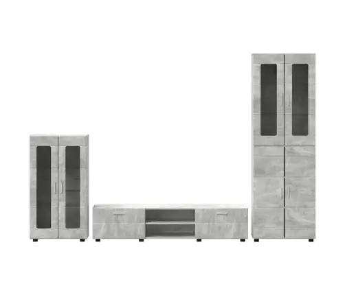Tv Skapīšu Komplekts Ar Plauktu Betona Pelēks Inženierijas Koks Vidaxl